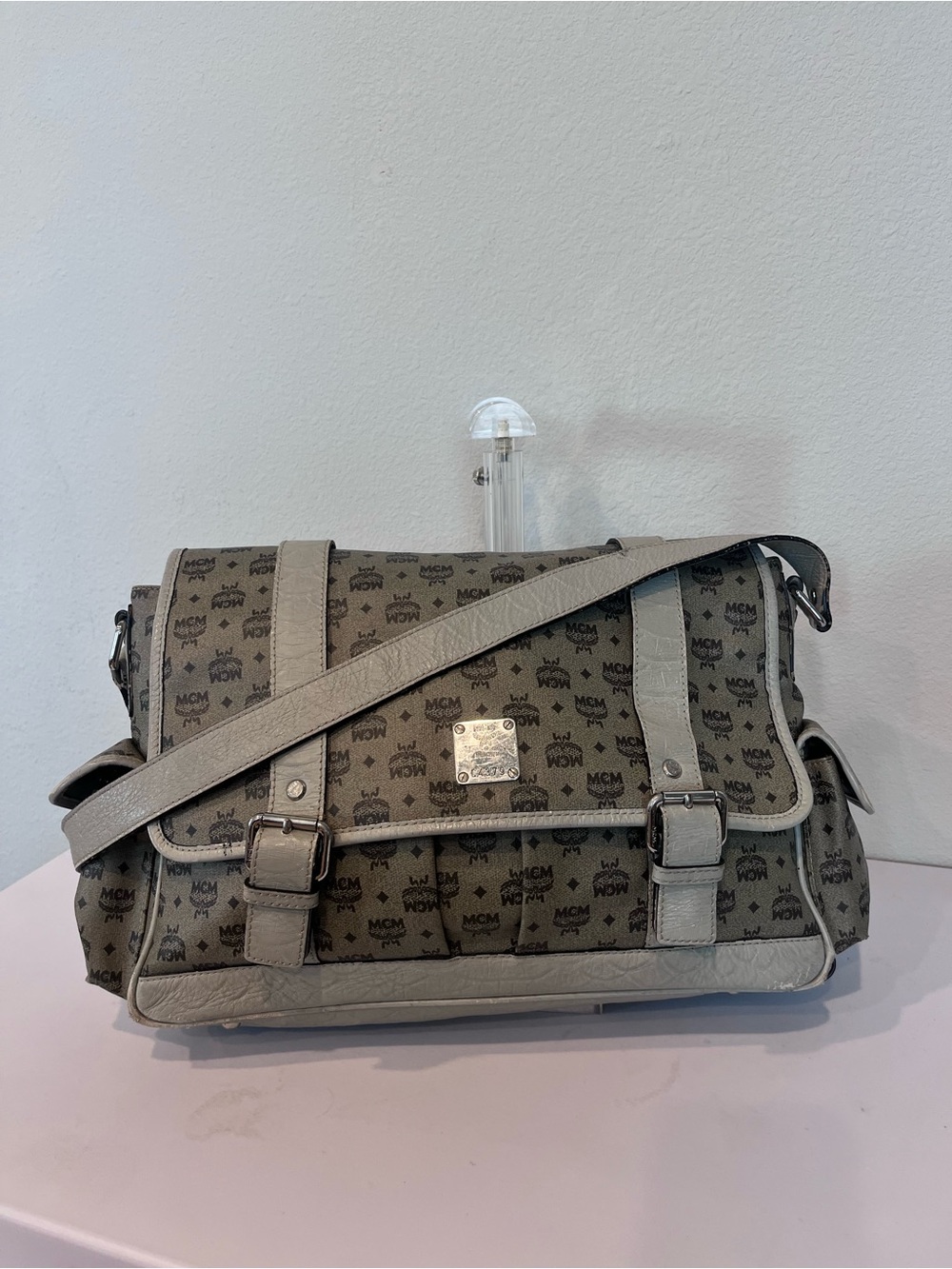 MCM VISETOS MONOGRAM MESSENGER BAG